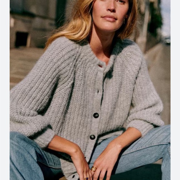 Sezane Emile Cardigan in Grey - Picture 3 of 6